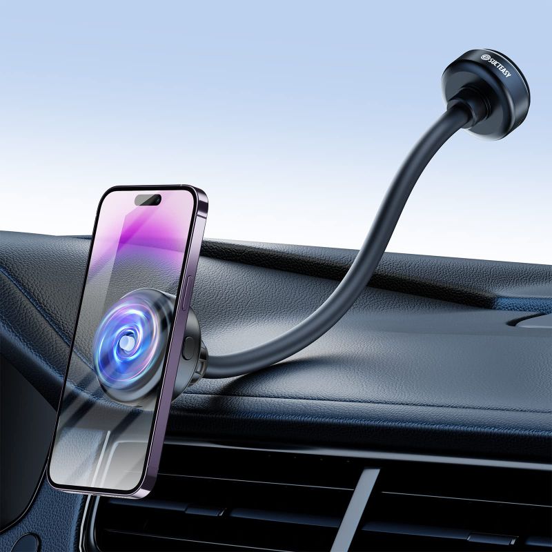 Photo 1 of Sucteasy Phone Mount for Car [Dual Automatic Suction] for MagSafe Charge Car Mount Long Arm Dashboard Windshield Cell Phone Holder Car [Stable & Adjustable], for iPhone and Android Tablets?Black?