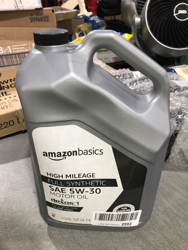 Photo 2 of Amazon Basics High Mileage Motor Oil - Full Synthetic - 5W-30 - 5 Quart