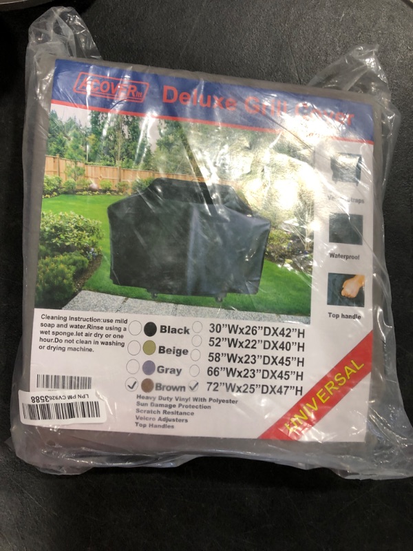 Photo 1 of 72" Heavy Duty Waterproof Gas Grill Cover fits Weber Char-Broil Coleman Gas Grill-Brown 72" brown