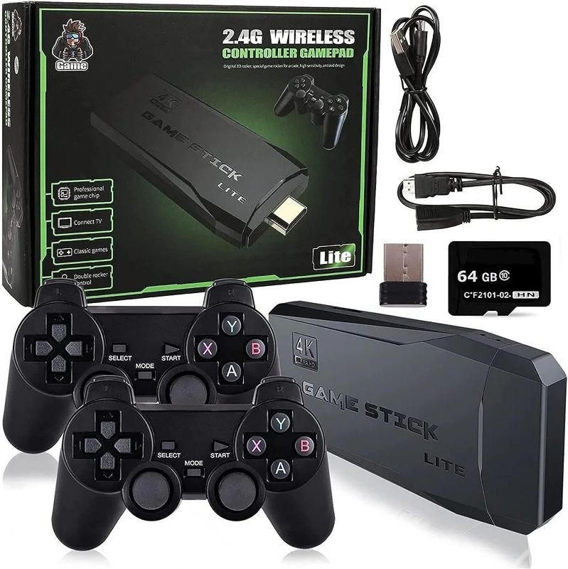 Photo 1 of Game Stick 4k 64 GB - 10,000 Retro Games, Consolas De Juegos, 2.4G Wireless Controller Gamepad 4K Game Stick, 4K HDMI Output TV Game Stick (128G)