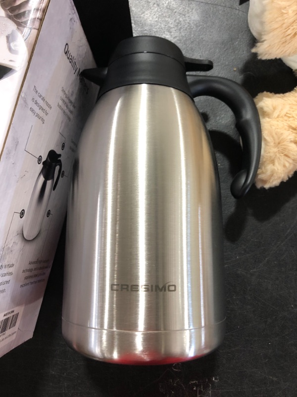 Photo 2 of 68 oz Stainless Steel Thermal Coffee Carafe/Double Walled Vacuum Thermos/12 Hour