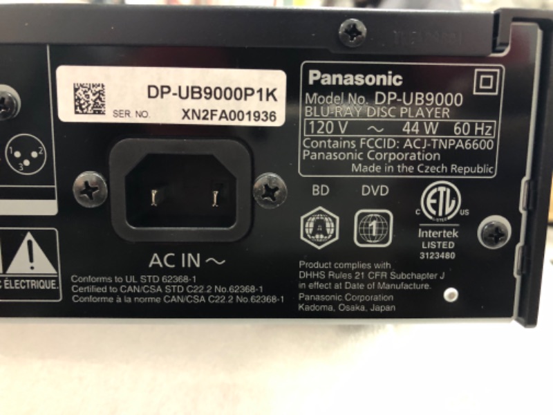 Photo 4 of Panasonic DP-UB9000P1K Reference Class 4K Ultra HD Blu-ray Player with HDR10+ and Dolby Vision Playback