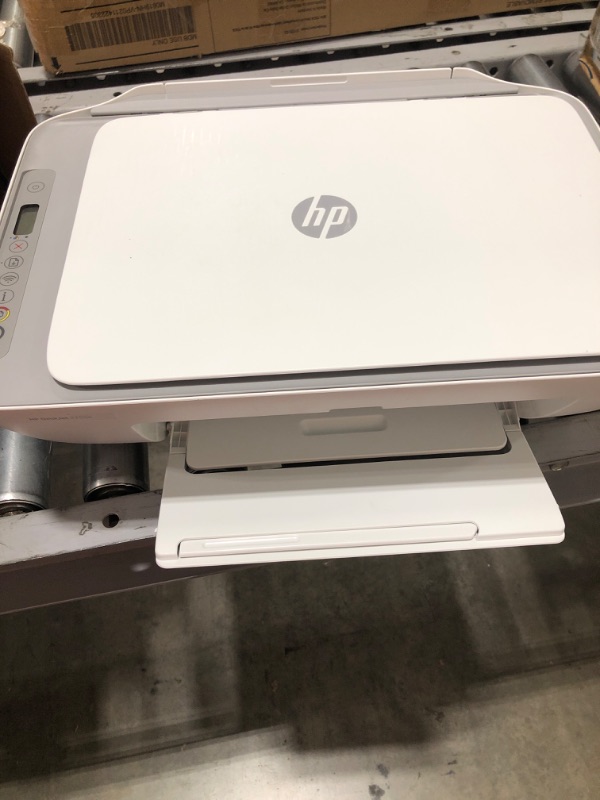 Photo 2 of HP DeskJet 2755e Wireless Color All-in-One Printer with bonus 6 months Instant Ink (26K67A), white