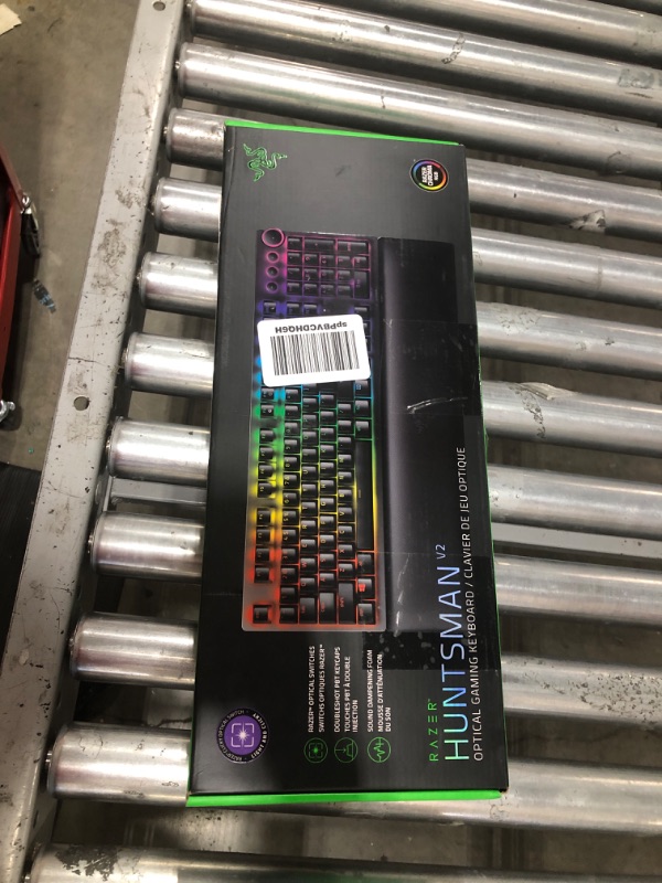 Photo 3 of Razer Huntsman V2 Optical Gaming Keyboard: Fastest Clicky Optical Switches w/Quick Keystrokes & 8000Hz Polling Rate - Doubleshot PBT Keycaps - Dedicated Media Keys & Dial - Ergonomic Wrist Rest Classic Black Keyboard Huntsman V2 Clicky Optical Switches