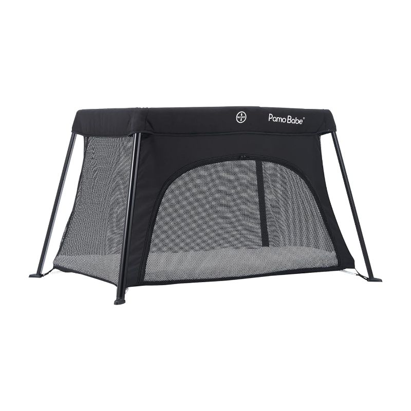 Photo 1 of Dream On Me Travel Light Playard In Black, Lightweight, Portable And Easy To Carry Baby Playard, Indoor And Outdoor - With A Soft And Comfortable Mattress Pad Black Playard