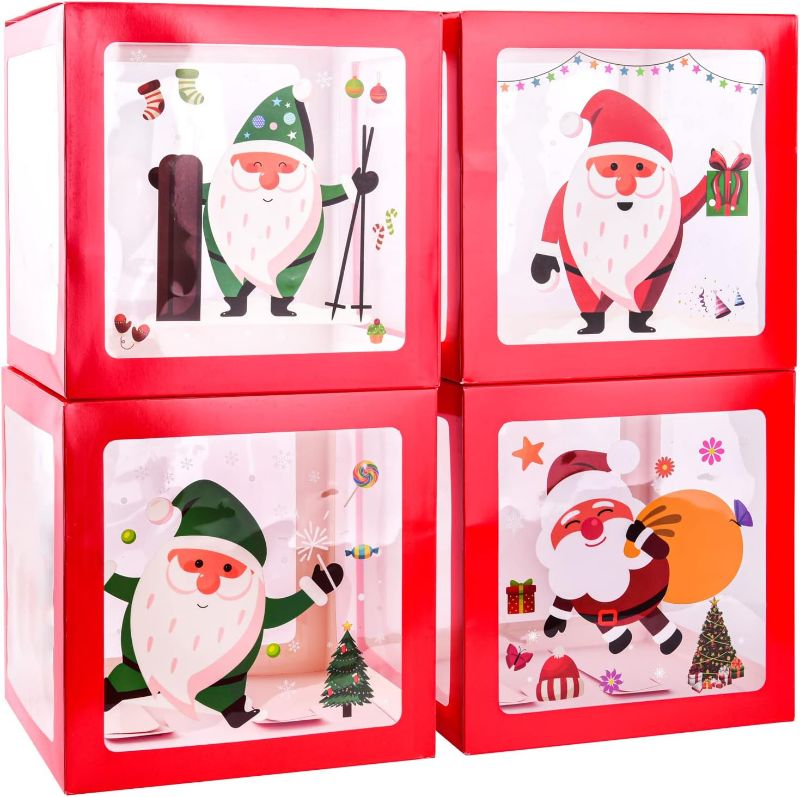 Photo 1 of 4pcs Christmas Clear Balloon Boxes with Santa Claus pattern for Christmas Holiday Winter Party Decorations Home Housewarming Family Gathering Decor
Brand: USCNC