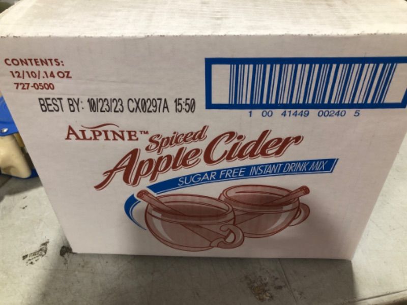 Photo 2 of Alpine Sugar Free Spiced Cider Original Drink Mix, Apple Flavor, 120 Pouches
BB 10/23/23