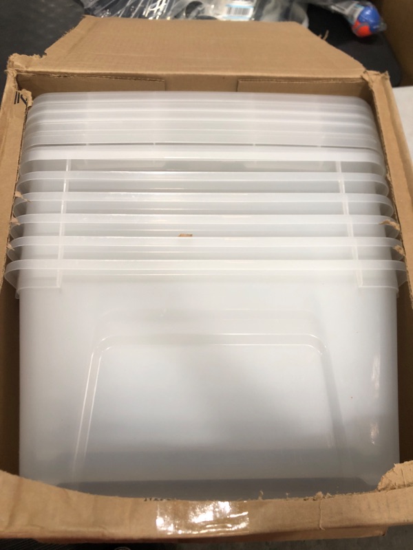 Photo 1 of 6 Pack Clear Storage Bins w/ lids