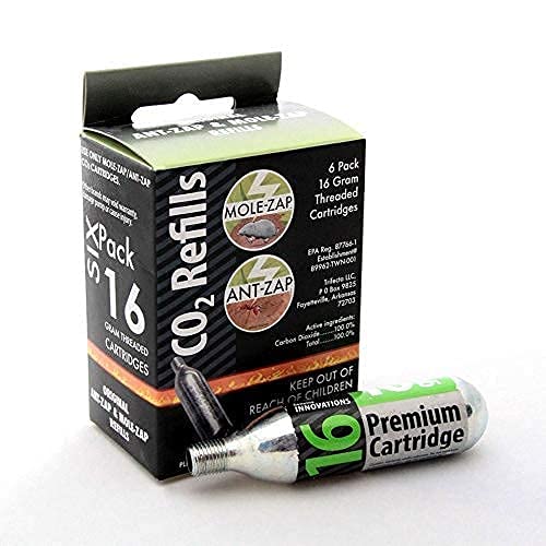 Photo 1 of 16g Threaded CO2 Cartridges 6-Pack Mole-Zap/Ant Zap Refills