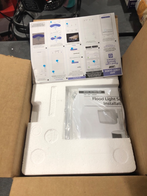 Photo 1 of Feit Electric Outdoor Smart Camera Floodlight with Motion Sensor, Hardwired White Outdoor Security Light with Video, 1080p HD