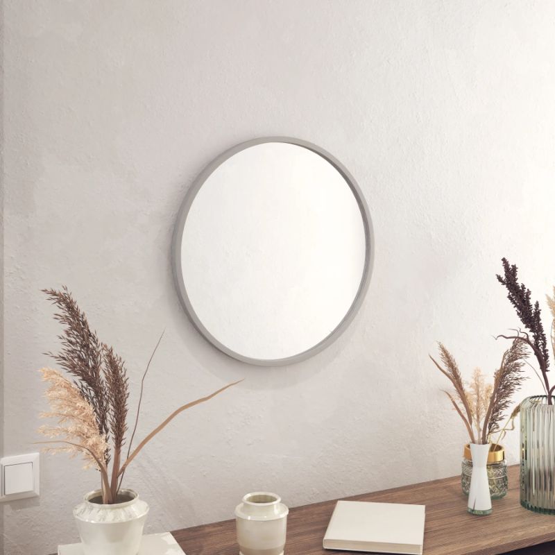 Photo 1 of 20" Round Wall Mirror, Silver Frame