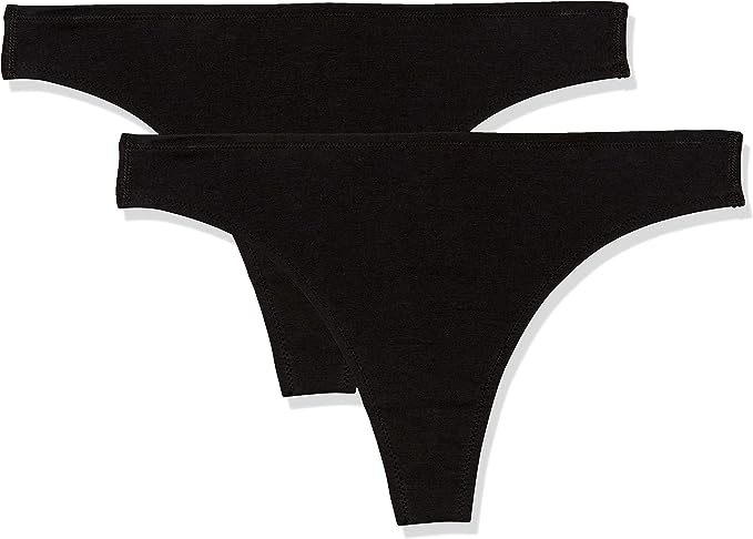 Photo 1 of (LARGE) Amazon Women's Super Soft Cotton Mid-Rise Thong Underwear, Pack of 2