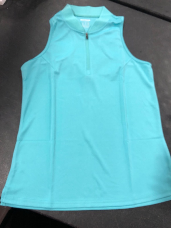 Photo 1 of (MEDIUM)  Sleeveless Golf Shirt Medium Aqua