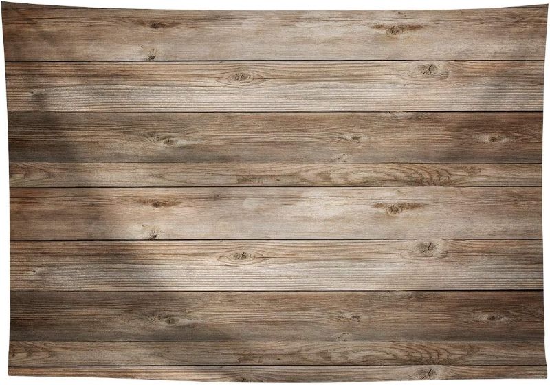 Photo 1 of Allenjoy Fabric Rustic Wood Wall Photography Backdrop Supplies for Newborn Kid Baby Shower Children Birthday Party Cake Smash Decors Wooden Background Professional Studio Photoshoot Props Favors