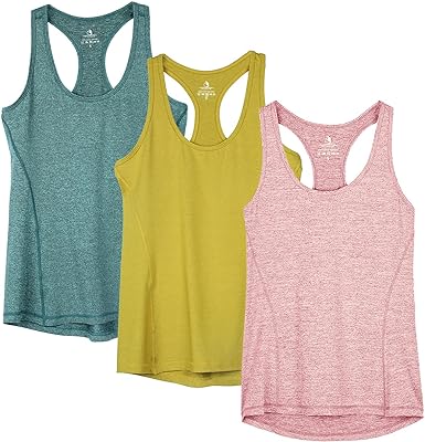 Photo 1 of (L) icyzone Women's Racerback Workout Athletic Running Tank Tops (Pack of 3)