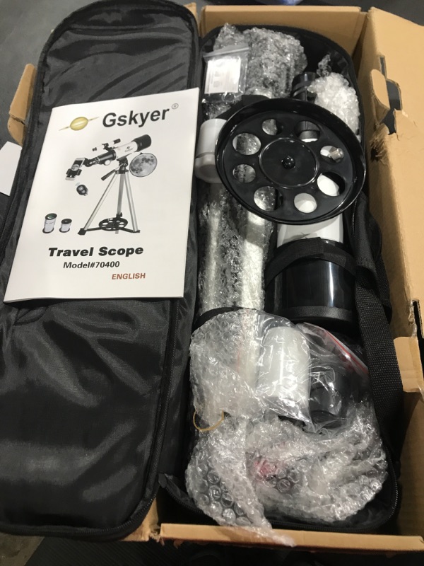 Photo 3 of Gskyer Telescope, 70mm Aperture 400mm AZ Mount Astronomical Refracting Telescope for Kids Beginners - Travel Telescope with Carry Bag, Phone Adapter and Wireless Remote