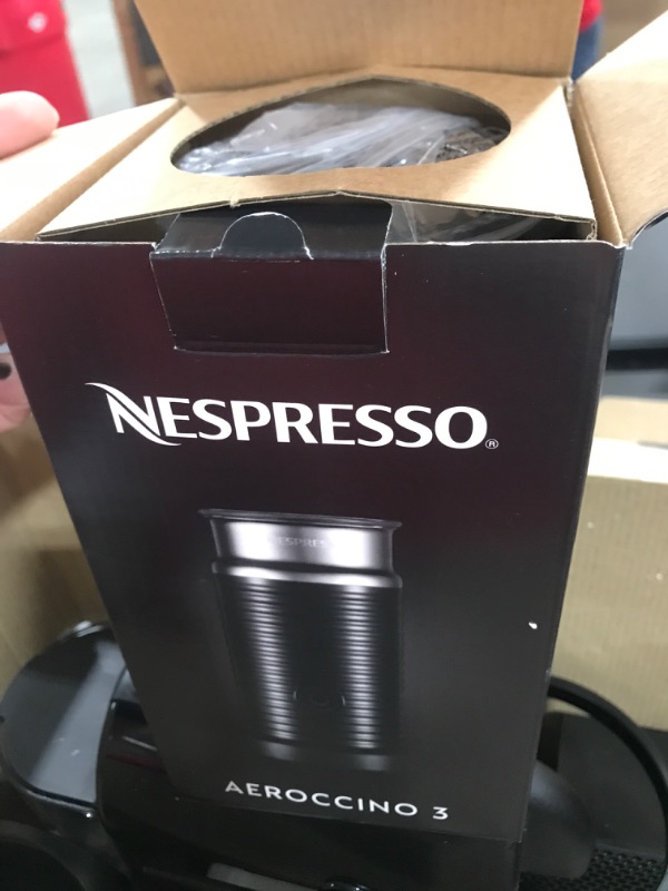 Photo 3 of Nespresso Inissia Espresso Machine by De'Longhi with Milk Frother, Black Machine + Aero Black