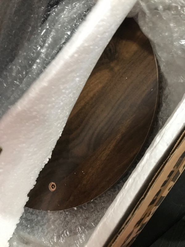 Photo 1 of FANTERSI Small Round Side Table, 2-Tier Mid Century Modern Side Table, Wood Side Table, Round End Table for Living Room, Metal Frames, Brown