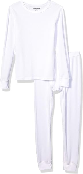 Photo 1 of Amazon Essentials Boys and Toddlers' Thermal Long Underwear Set SIZE X-Small White