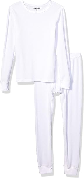 Photo 1 of Amazon Essentials Boys and Toddlers' Thermal Long Underwear Set SIZE X-Small White