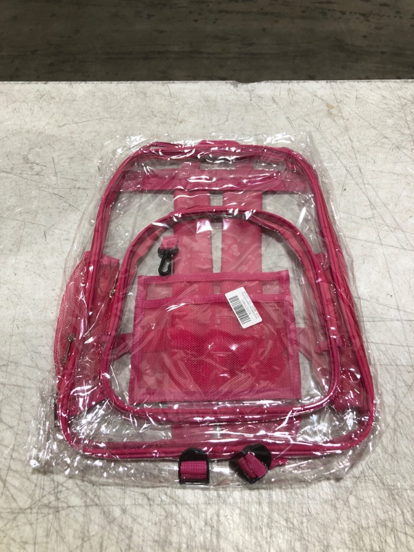 Photo 1 of BackPack - Translucent & Pink - See-Through Plastic Bag - Security Check 