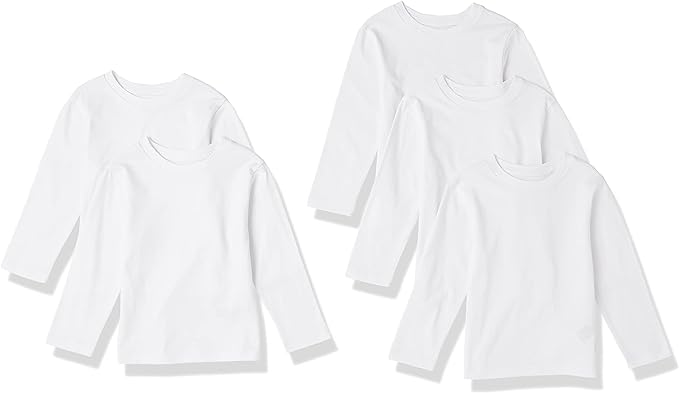 Photo 1 of Amazon Essentials Boys and Toddlers' Long-Sleeve T-Shirts, Multipacks - size large 
