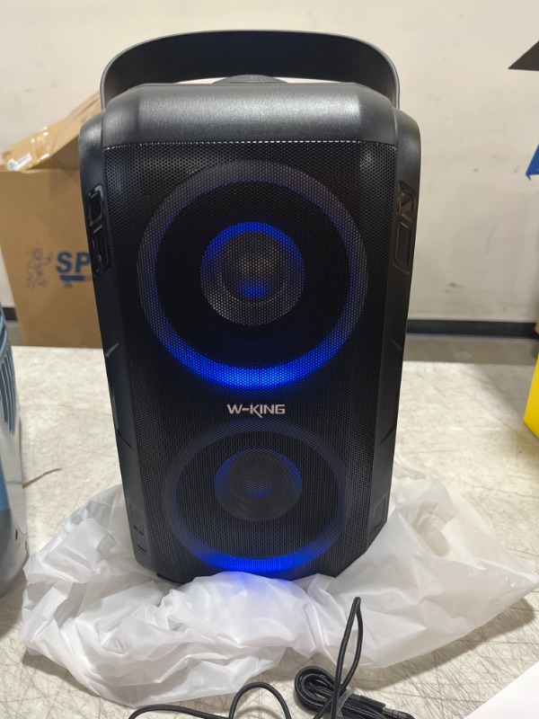 Photo 3 of Bluetooth Speaker, W-KING 80W Super Punchy Bass, Huge 105dB Sound Portable Wireless Speakers, Mixed Color LED Lights, 24H Playtime, Bluetooth 5.0, USB Playback, Loud for Party, Non-Waterproof