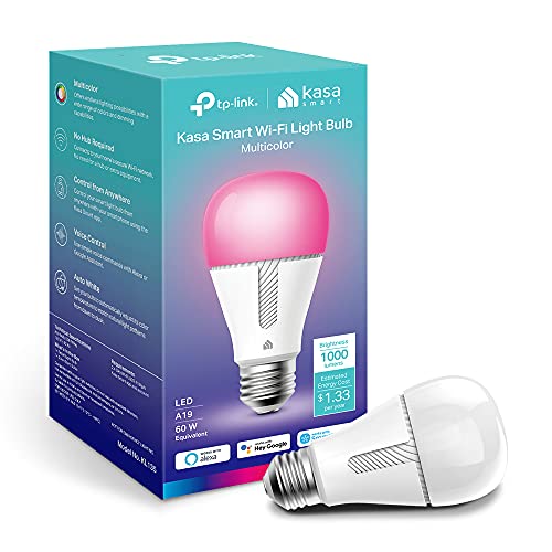 Photo 1 of Kasa Smart Bulb, Dimmable Color Changing Light Bulb Work with Alexa and Google Home, 1000 Lumens, CRI 88+, A19, 11W, Amazon CFH&FFS, 2.4Ghz WiFi Only,
