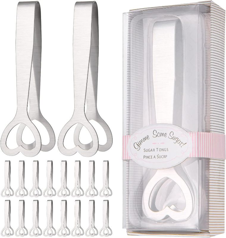 Photo 1 of 40 Pieces Love Heart Shape Sugar Tong/Clip for Wedding Party Favors?Bridal Shower Gifts Decorations or Souvenirs for Guests Bluk with Gift Boxes
