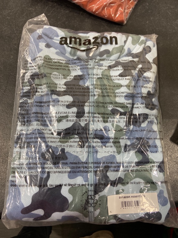 Photo 2 of Amazon Essentials Boys and Toddlers' Fleece Zip-up Hoodie Sweatshirt X-Large Blue Camo