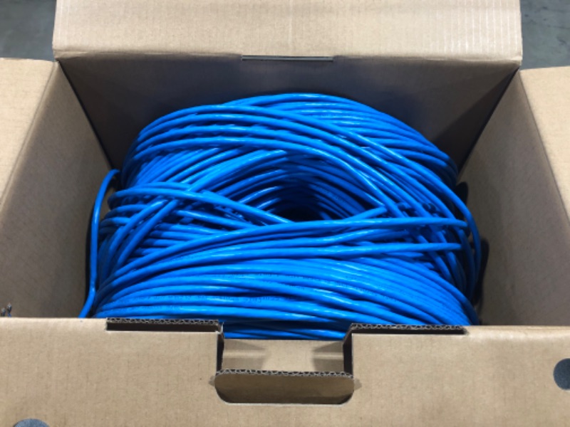 Photo 2 of 100 Foot Blue Cat6 UTP Plenum CMP Rated Ethernet Patch Cable by Custom Cable Connection