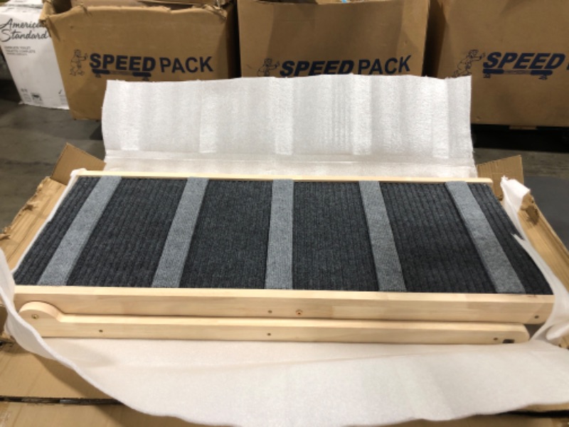 Photo 2 of DESCIGH Dog Ramp for High Beds, Non-Slip Dog Ramp for Bed, Couch or Car, Wooden Folding Pet Ramp, Ramps for Large, Small & Old Dogs, 41”Long Portable Paw Ramp, 6 Adjustable Height - Up to 220LB 41.3'' x 17.7'' x 3.9''