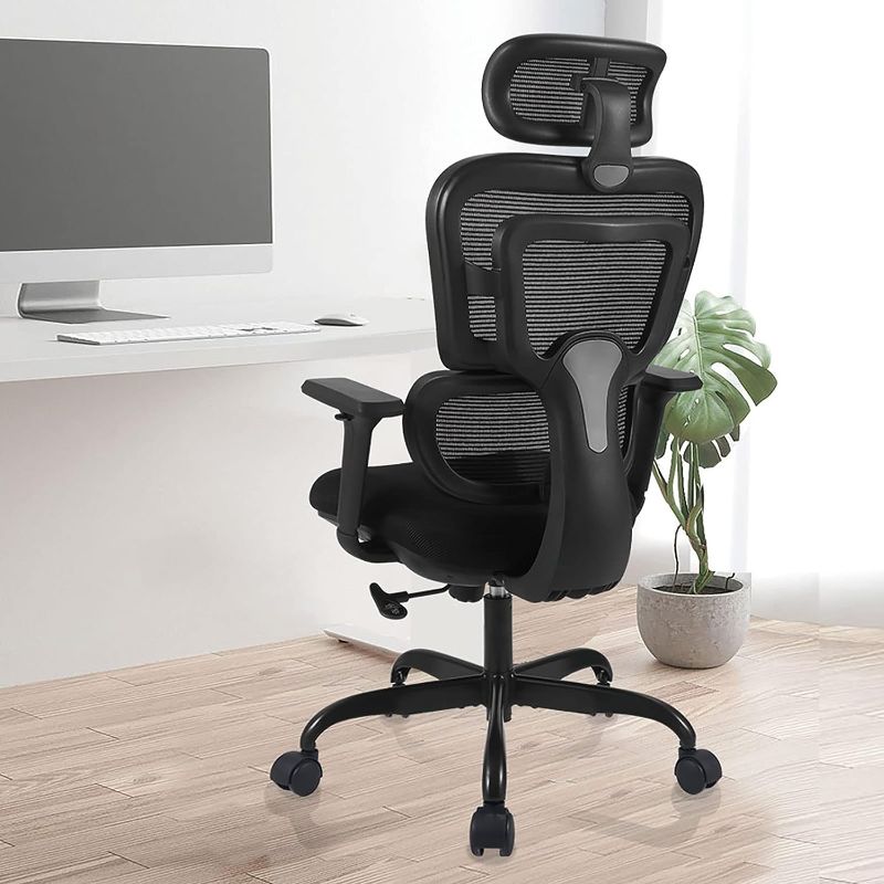 Photo 1 of KERDOM Ergonomic Office Chair, Lumbar Support Computer Chair with Flip-up Arms, Breathable Mesh Desk Chair, Swivel Task Chair, Adjustable Height Home Gaming Chair