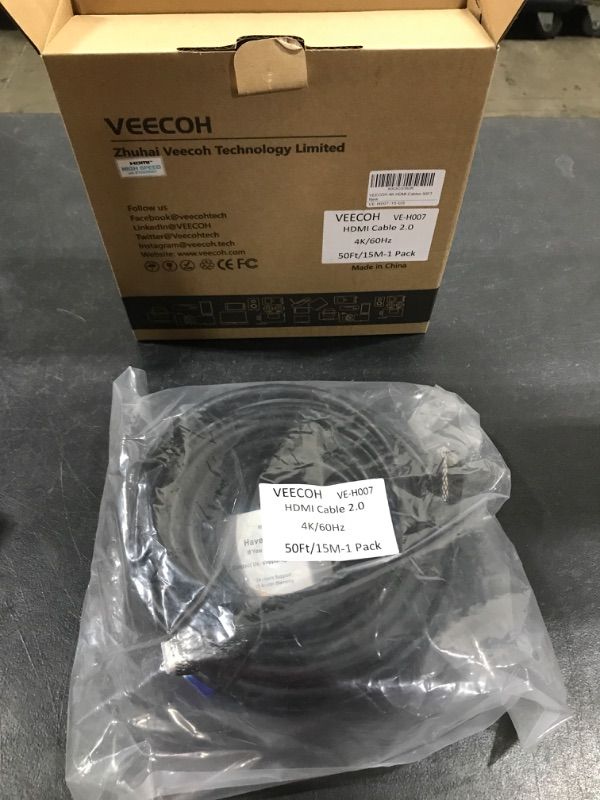 Photo 2 of VEECOH 4K HDMI CABLE 50FT 