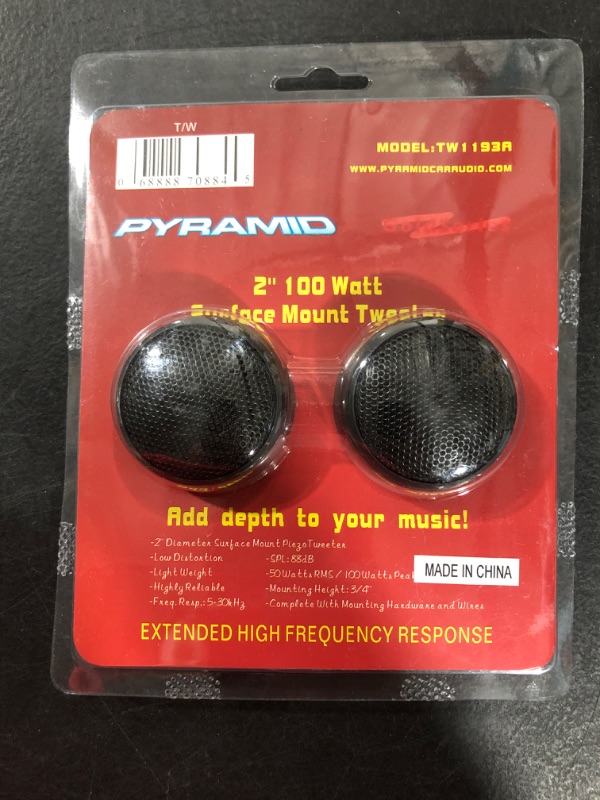 Photo 2 of Pyramid TW1193 2-Inch 100-Watt Surface-Mount Tweeter Standard Packaging