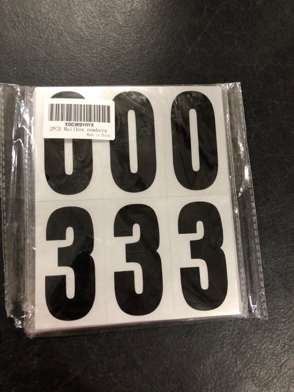 Photo 2 of 2 PACK,120 Numbers, Reflective Adhesive Mailbox Number Pack, 3", Waterproof Number Stickers for Signs, Door, Cars, Trucks, Home, Business, Address Number
