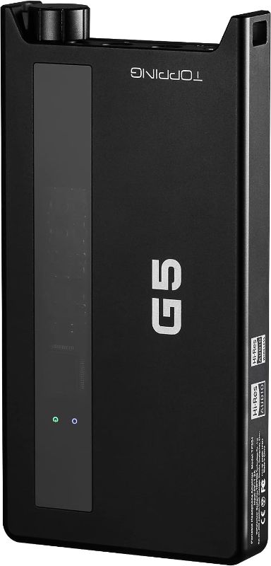 Photo 1 of Topping G5 Portable NFCA Headphone Amplifier DAC - USB Tyle C/Bluetooth/AUX Input, 6.35mm Line Out 3.5mm/4.4mm Headphone Out LDAC Hi-Res Audio (Black)
