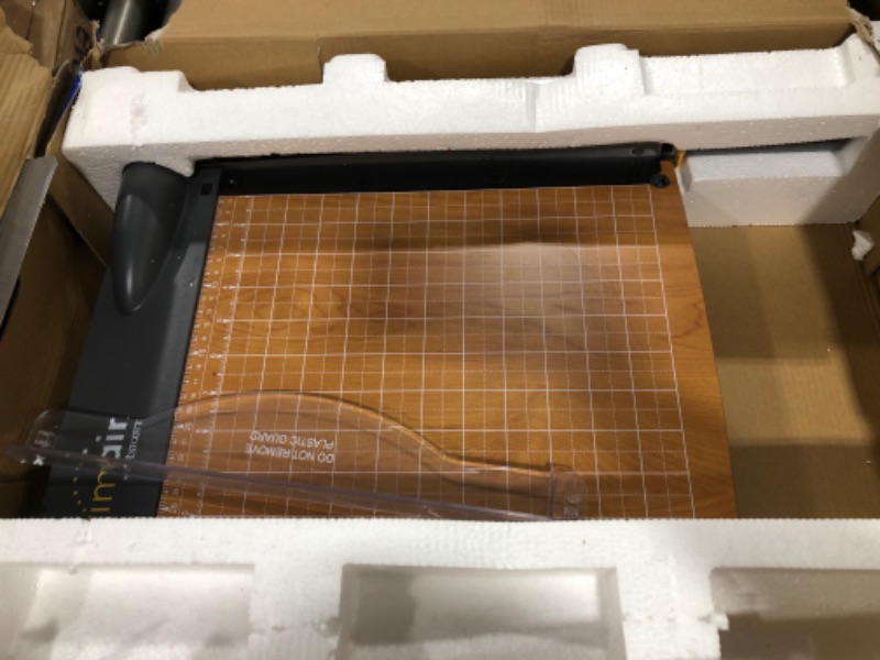 Photo 1 of Westcott 12'' TrimAir Anti-Microbial Wood Guillotine Paper Cutter & Paper Trimmer, 30 Sheet (15106) 12-inch