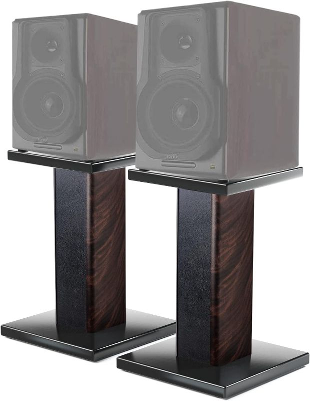 Photo 1 of MAYQMAY 11.81 Inch(30cm) Wood Speaker Stands for Home-Cinema HiFi Desktop and Satellite Speakers Monitor Stands, Enhanced Audio Listening Experience for Home Theaters (Pair) 12INCH