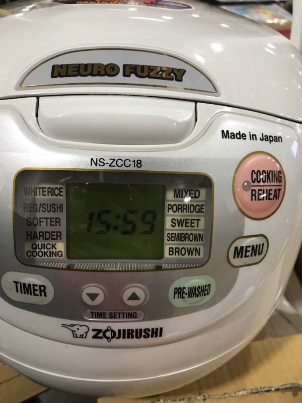 Photo 4 of Zojirushi NS-ZCC18 Neuro Fuzzy Rice Cooker & Warmer, 10 Cup, Premium White, Made in Japan 10-Cup