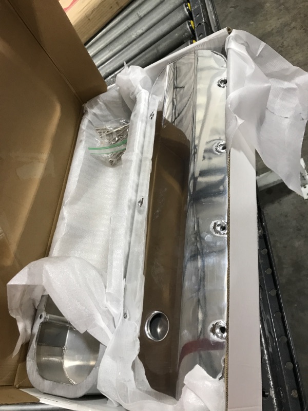 Photo 1 of 1 SET SHLPDFM Silver Valve Covers FABRICATED Polished Aluminum Valve Covers Tall Bolts with Billet Rail Fits for Big Block Chevy BBC 396 427 454 502