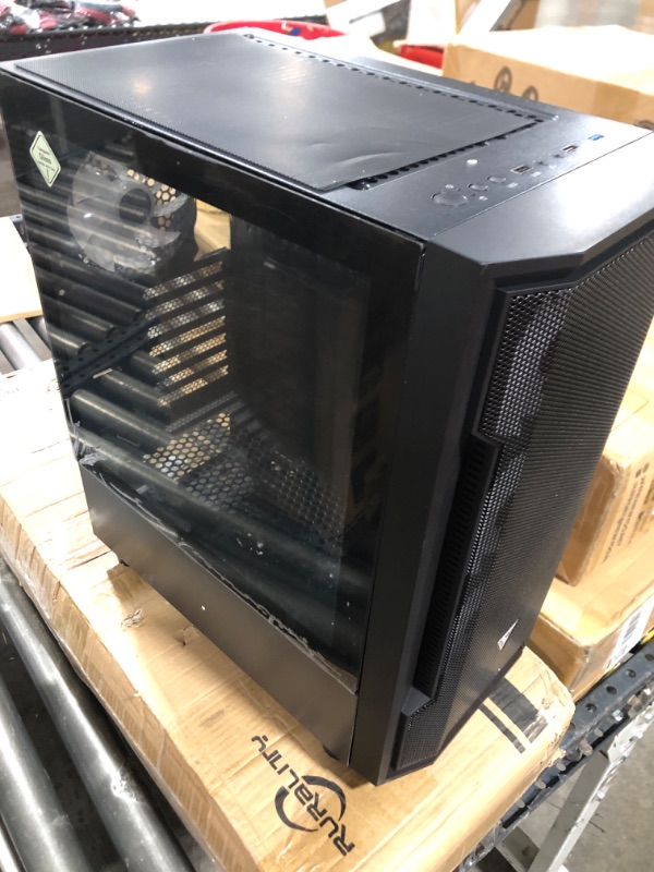 Photo 2 of GAMDIAS ATX Mid Tower Gaming Computer PC Case with Side Tempered Glass, 4X 120mm ARGB Case Fans and Sync with 5V RGB Motherboard GD-ATHENA M6 LITE