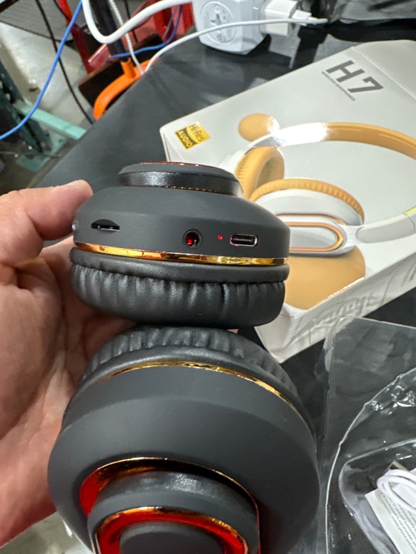 Photo 1 of E-SHIDAI Portable Wireless Headphones - Foldable Lightweight Over-Ear Headphones, Ergonomically Designed Bluetooth Headphones, Soft and Comfortable for Office, School, Travel, Sports(Black)