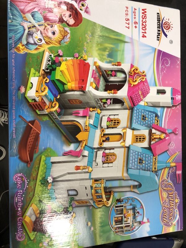 Photo 2 of Building Toy Deluxe Brick for Ages 6-12 Girls Boys,Princess Leah Lake Rainbow Castle Building Kit Castle Toy House Toys,Creative Building Toys,Recreat ???? Colored Castle