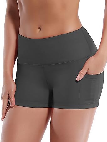 Photo 1 of BUBBLELIME 2.5"/4" Basic/Out Pockets High Waist Women's Yoga Shorts Tummy Control 4 Way Stretch Workout Running Shorts SIZE S