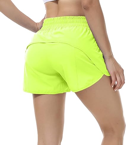 Photo 1 of Aurefin Running Shorts for Women, High Wasited Athletic Shorts with Liner and Zip Pocket Womens Workout Shorts 4 inch SIZE XS 