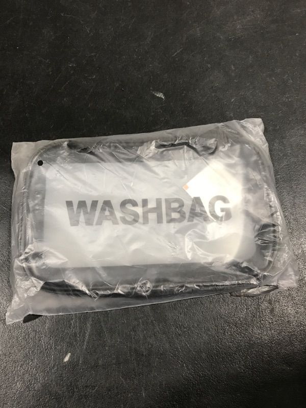 Photo 1 of Aulpon Medium Cosmetic Bag, Black Makeup Bag, Translucent Double Handle Makeup Travel Bag for Women, Girls, Men. 