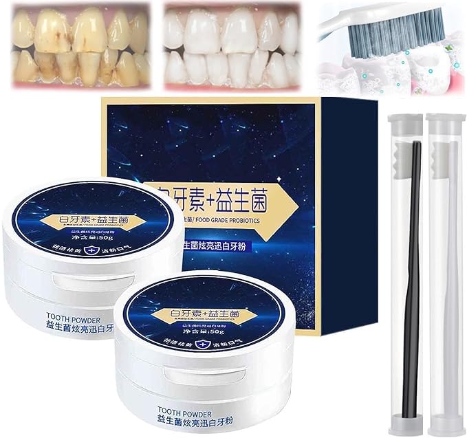 Photo 1 of 2 PCS Miyanxi Tooth Powder, Miyanxi Teeth Powder, Miyanxi Teeth Whitening, Miyanxi Toothpowder Stain, Teeth Whitening Powder, Tooth Whitening Effective Remover Stains from Coffee