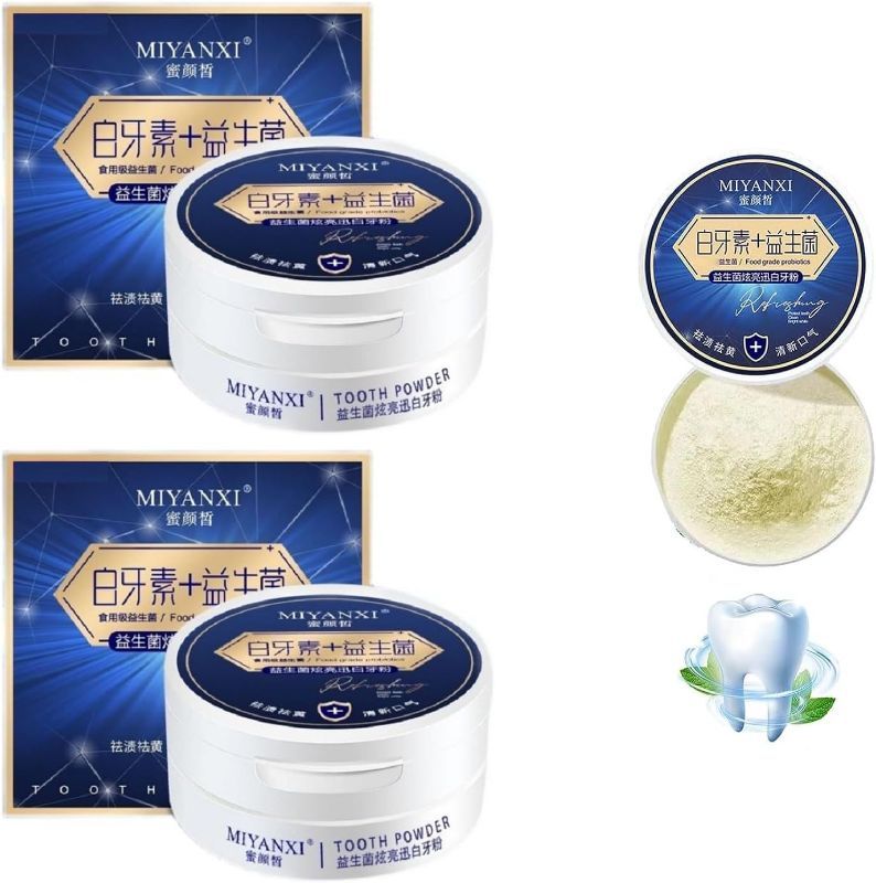 Photo 1 of 2Pcs Miyanxi Tooth Powder, Miyanxi Teeth Powder, Miyanxi Teeth Whitening, Miyanxi Toothpowder Stain, Teeth Whitening Powder,Effective Remover Stains from Coffee Smoking. 