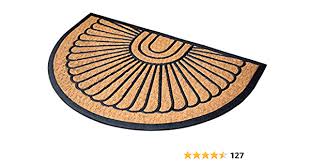 Photo 1 of 30" Half Round Natural Coir and Rubber Doormat - Natural Fibers - Outdoor Doormat - Keeps Your Floors Clean - Decorative Design - Brush Coir